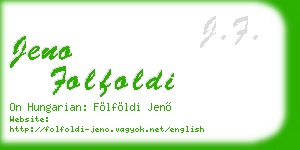 jeno folfoldi business card