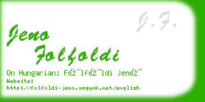 jeno folfoldi business card